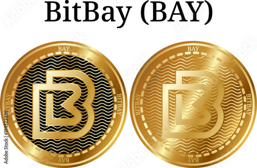 Set of physical golden coin BitBay (BAY) photo