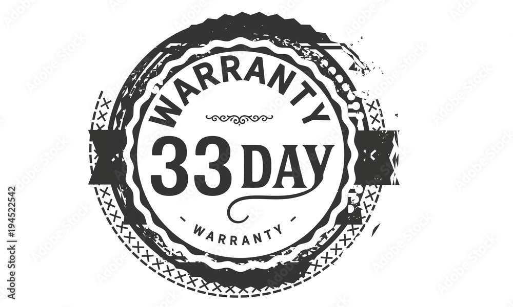 Fototapeta premium 33 days warranty icon vintage rubber stamp guarantee