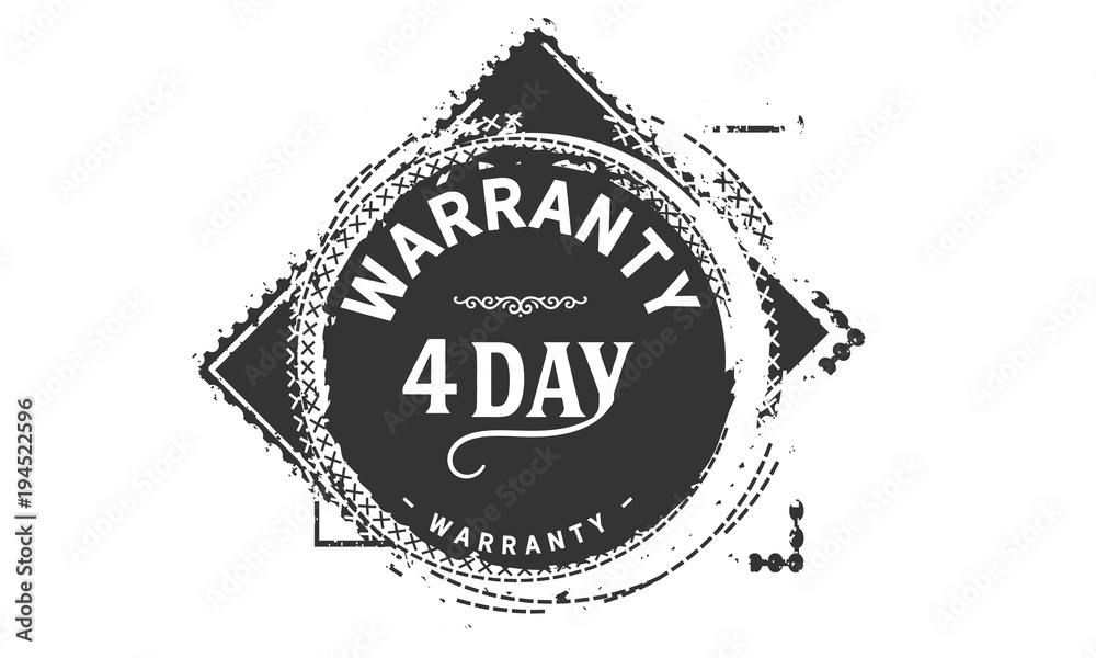 Fototapeta premium 4 days warranty icon vintage rubber stamp guarantee