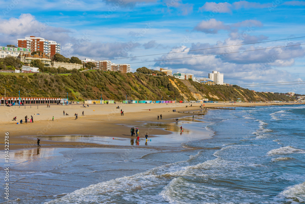 Naklejka premium Bournemouth beach and sea view