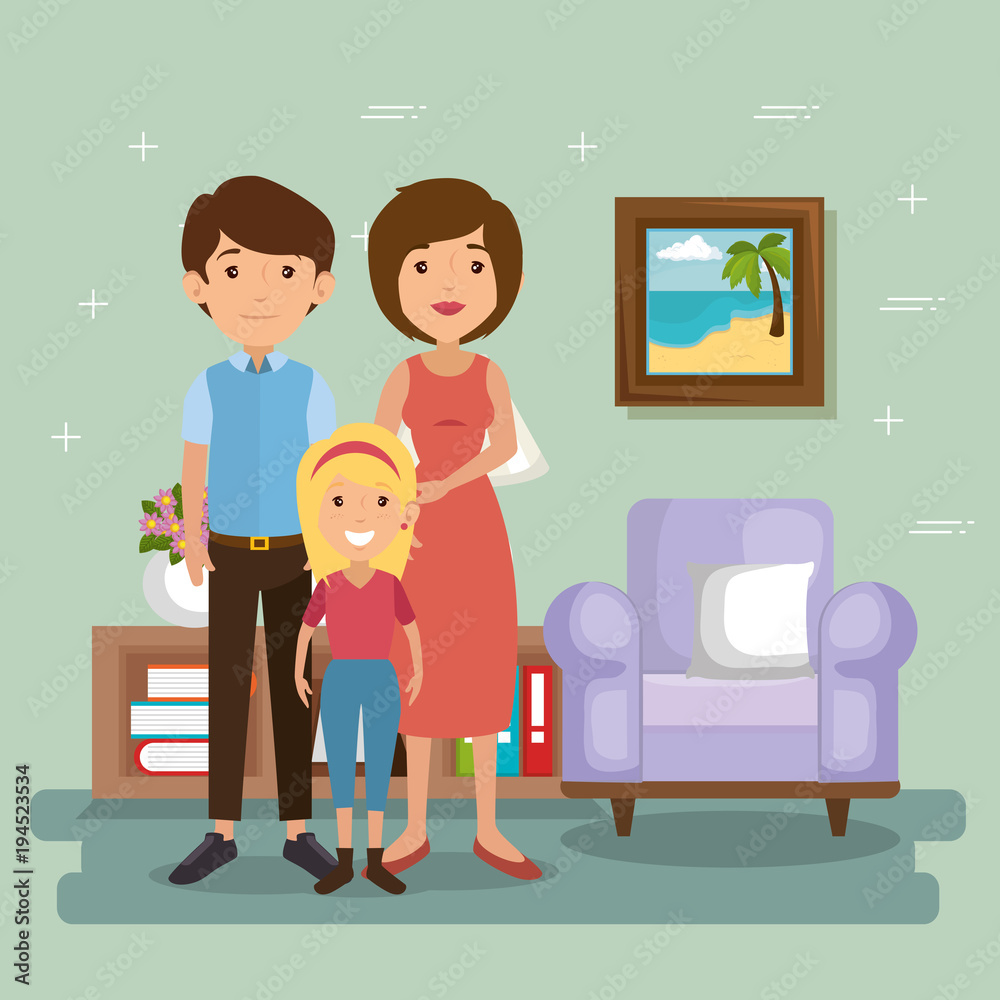 family parents in living room scene vector illustration design family parents in living room scene vector illustration design