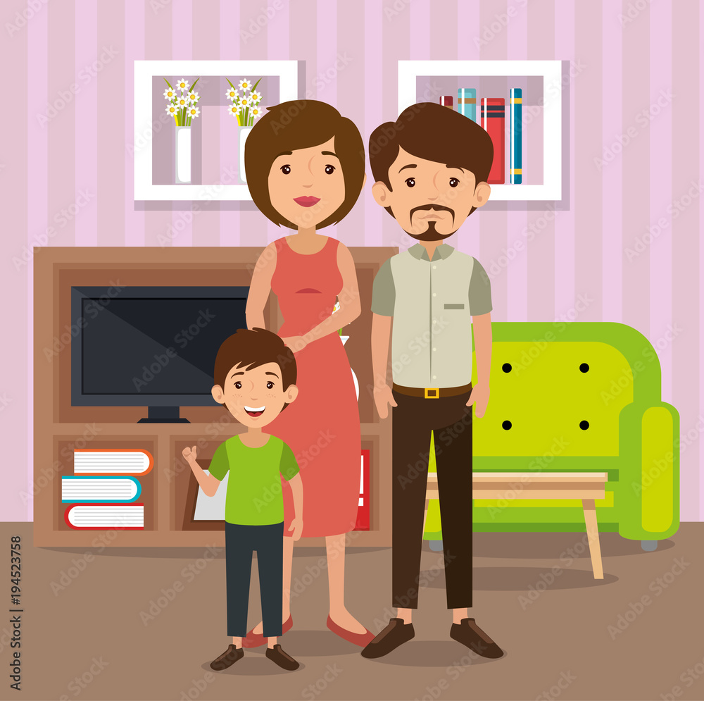 family parents in living room scene vector illustration design family parents in living room scene vector illustration design