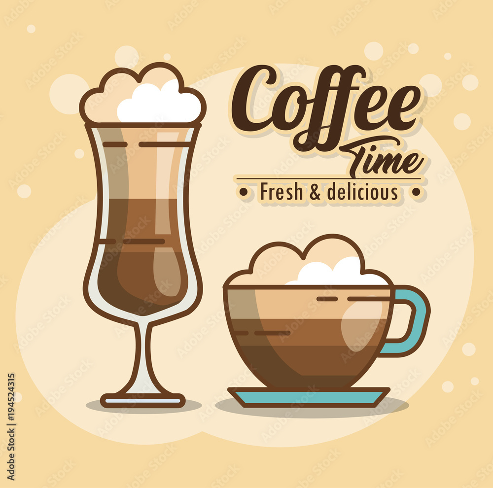 delicious coffee time elements vector illustration design delicious coffee time elements vector illustration design