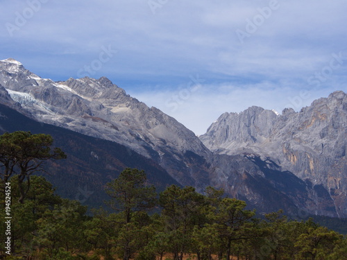 A Stunning view of Jade Dragon Snow Mountain in Lijiang Yunnan Province. Travel in China in 2012, November 18th