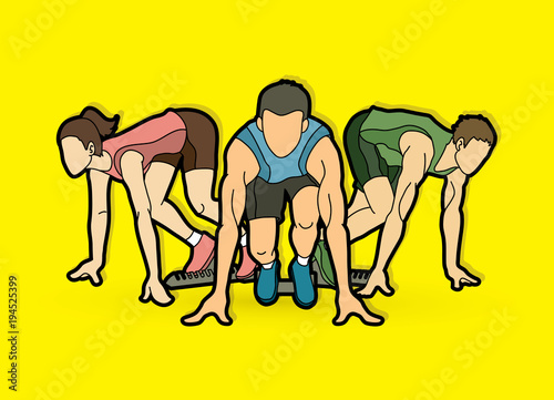 People run, Runner ,Marathon running, Team work running, Group of people running graphic vector. 