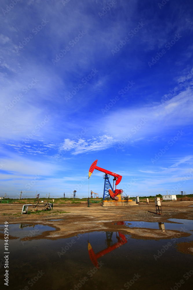Fototapeta premium The oil pump, industrial equipment