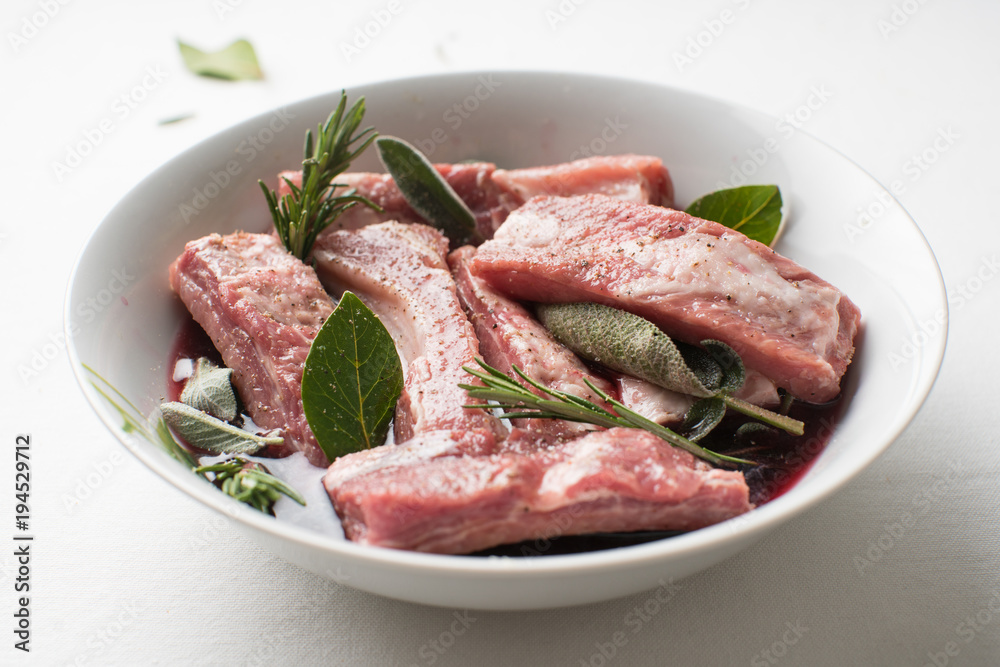 Raw ribs