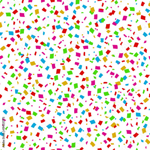 Colorful Confetti Falling On White Background