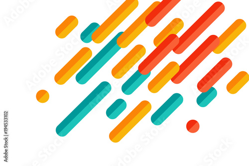 Colorful modern style abstract graphic with composition from various rounded shapes