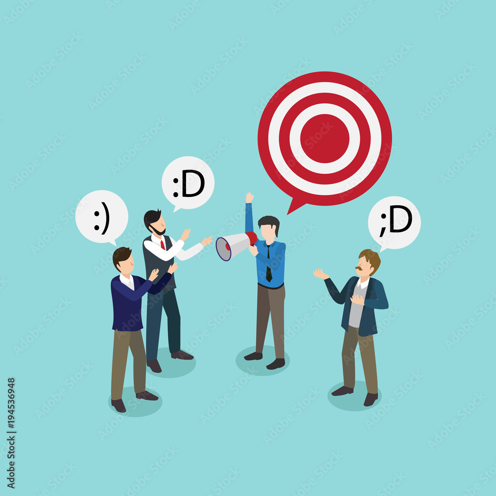 businessman give motivation for a target businessman give motivation for a target