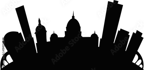 Tableau sur toile Cartoon skyline silhouette of the city of Harrisburg, Pennsylvania, USA