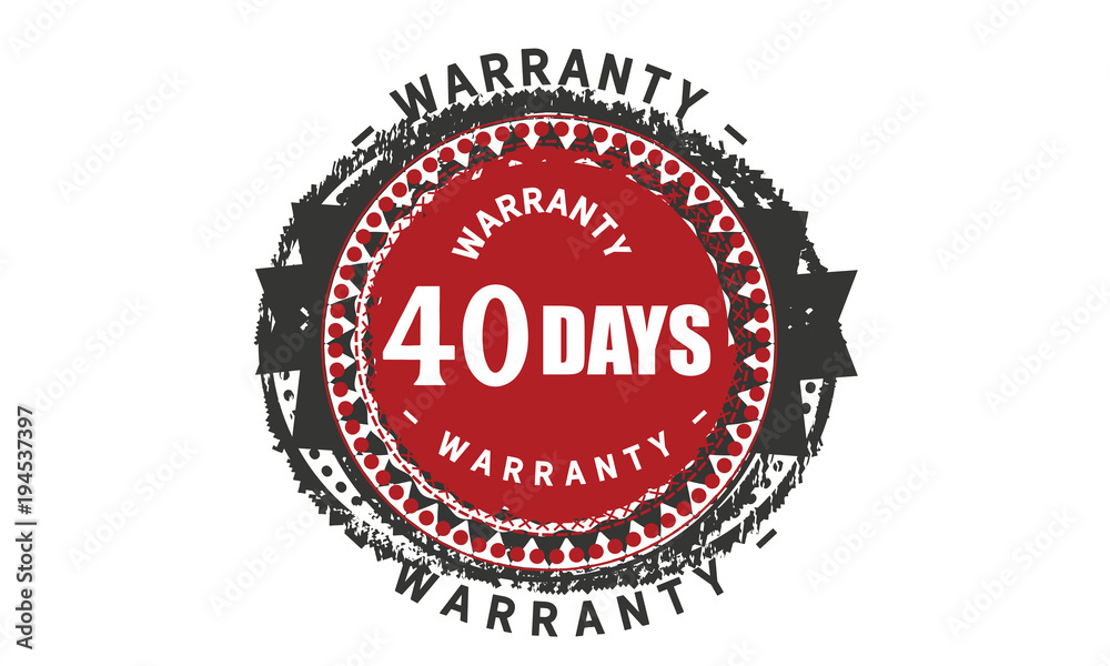 40 days warranty icon vintage rubber stamp guarantee