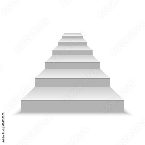 realistic blank white stairs