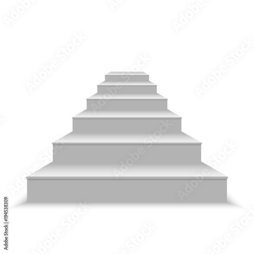 realistic blank white stairs photo