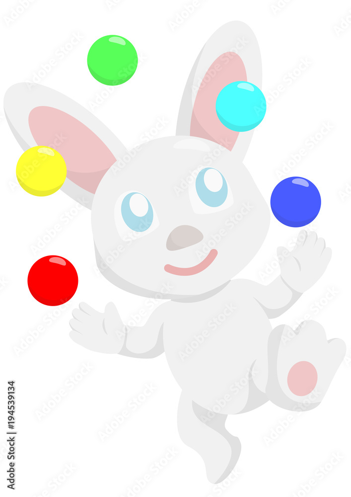 ジャグリングをするウサギ Stock イラスト Adobe Stock