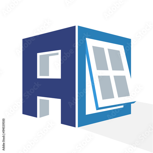 iconic logo with a combination of the window frame and the initial letter A