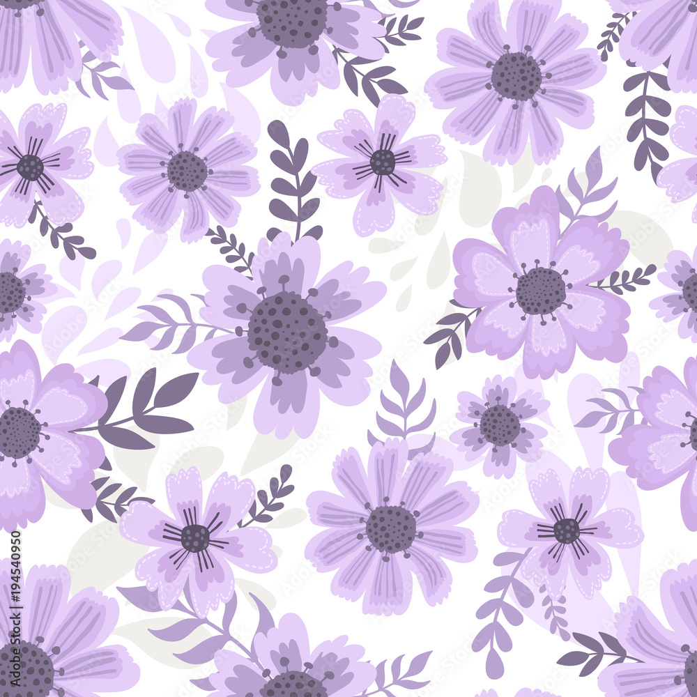 Cute pattern in flower. White background. Ditsy floral background. The elegant the template for fashion prints.