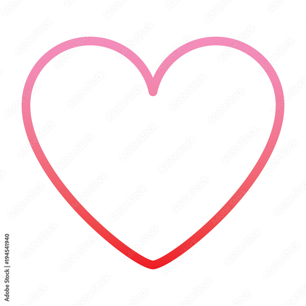 pink heart love romantic passion icon vector illustration degrade color line