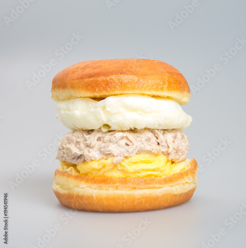 burger or egg burger on a background.
