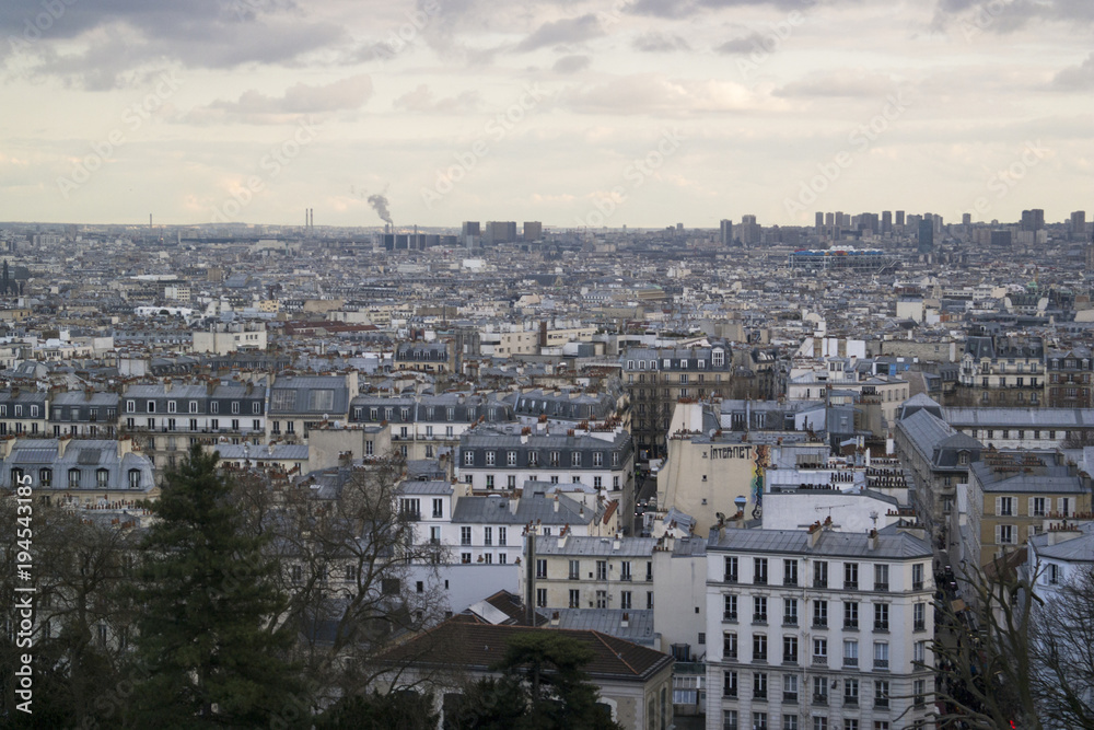 PARIS, FRANCE - MARCH 24, 2016: View of city from Sacre Coeur Ba