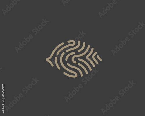 Eye fingerprint vector logo design. Scan vision creative logotype.