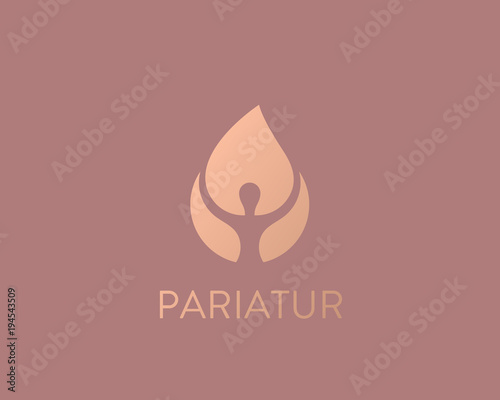 Person fire logotype. Human flame vector logo