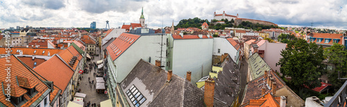 Photography Panoramic Cityscape View of Old Town in Bratislava