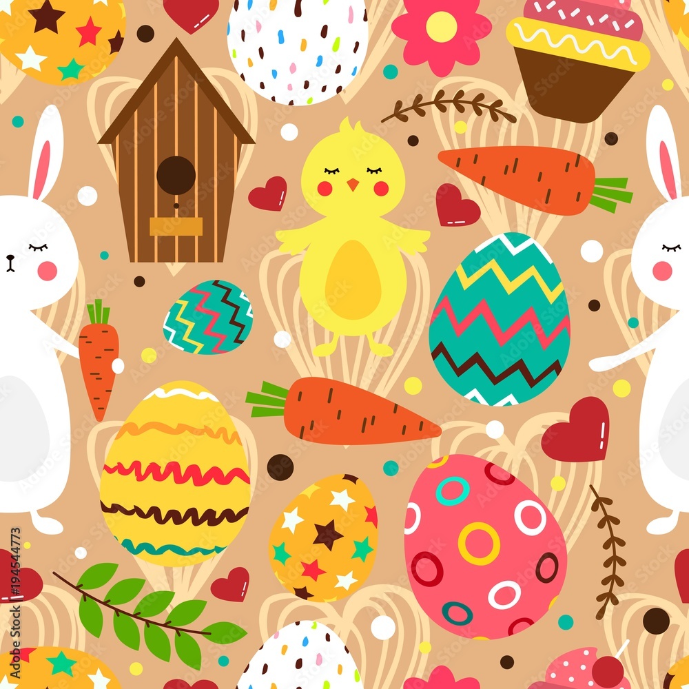 Obraz premium Easter bright seamless pattern.