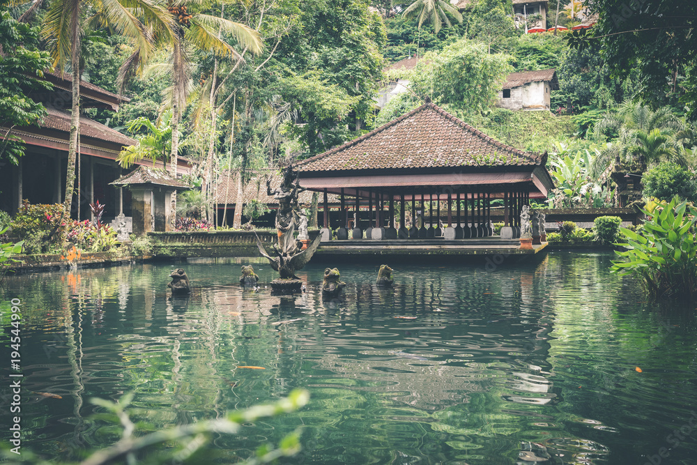 Naklejka premium Balinese temple on the north of island. Tropical hindu island of Bali, Indonesia. Asia.