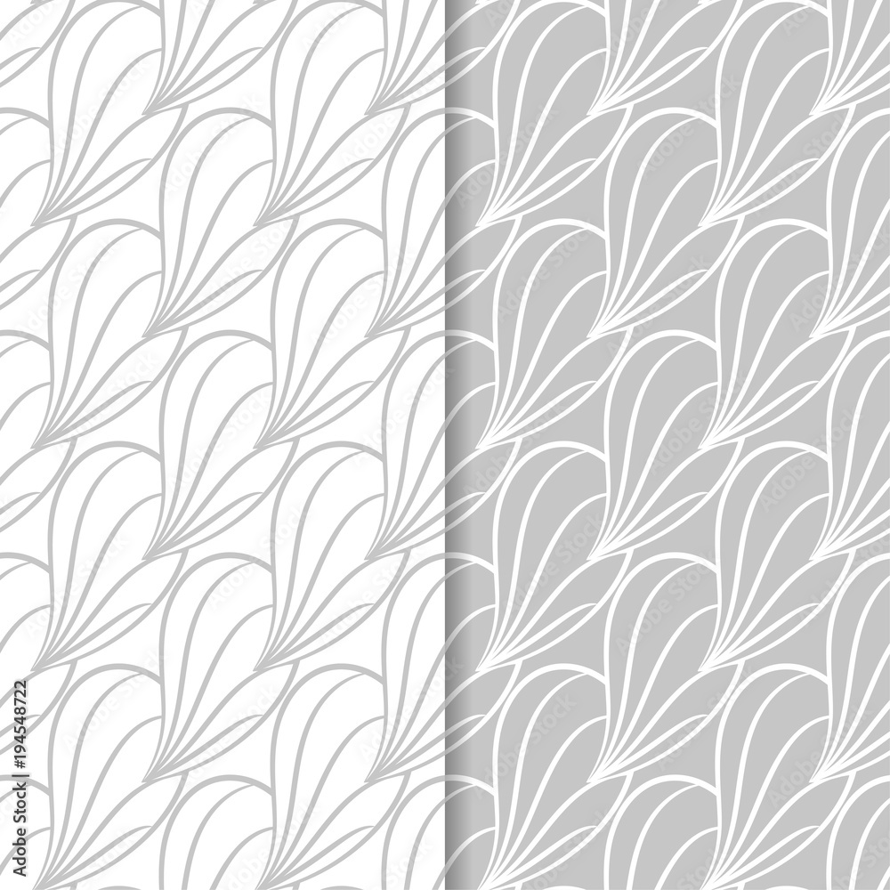 Abstract seamless patterns. Gray backgrounds for textile and fabrics - obrazy, fototapety, plakaty 