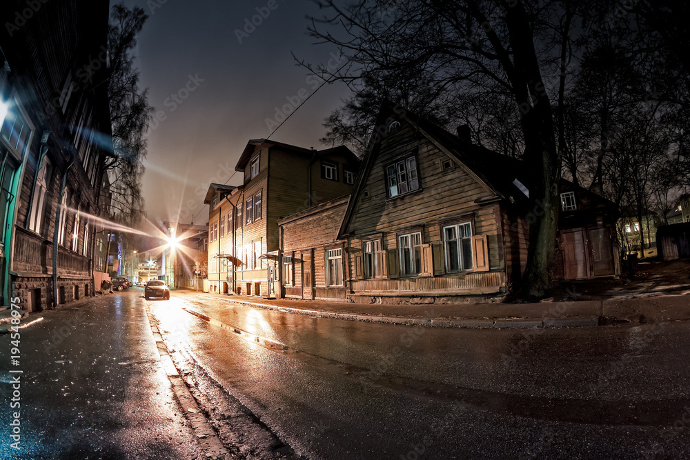 Wet Street By Night