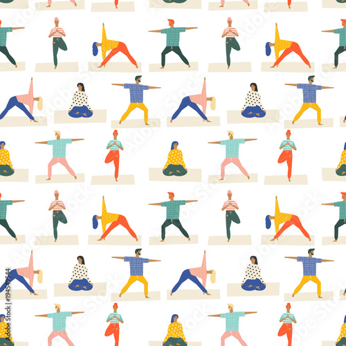 Healthy lifestyle yoga vector illustration