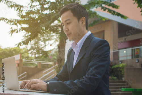 Businessman using laptop