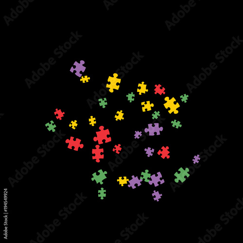 Confetti Background Pattern. Puzzle pieces and big ideas design  vector illustration graphic