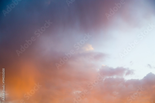 Beautiful clouds in the sky at sunset