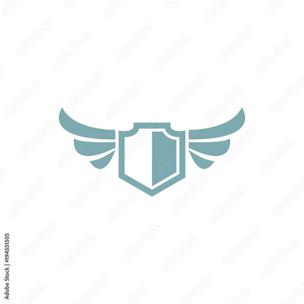 Obraz premium shield with wing logo design, shield with wing icon, logo design template, symbol for company
