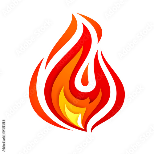 Fire flame, yellow red