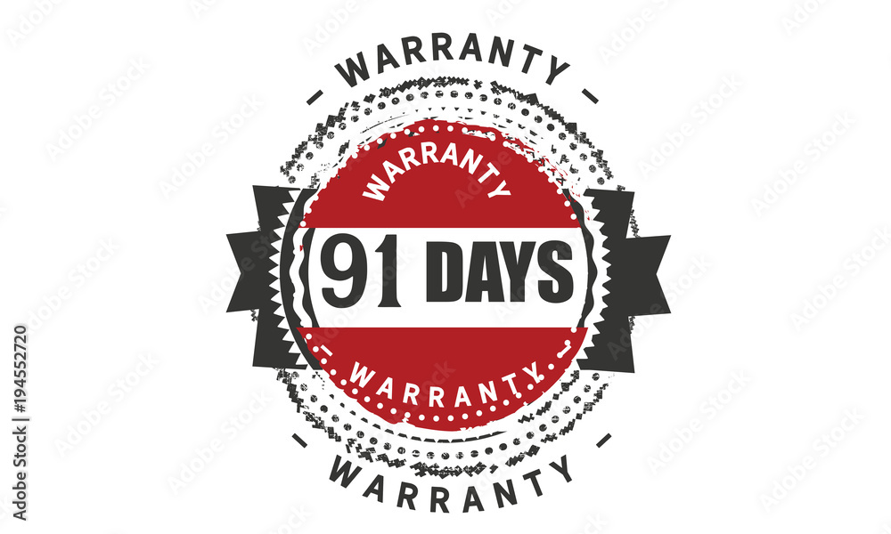 91 days warranty icon vintage rubber stamp guarantee