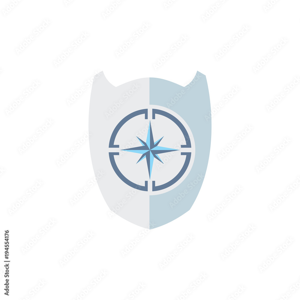 Compass Shield Logo Icon Design