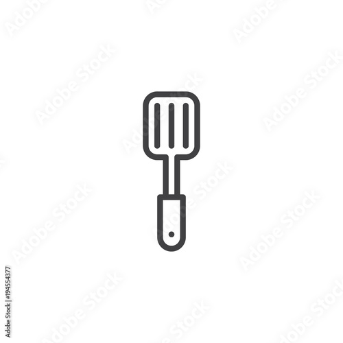 Kitchen spatula outline icon. linear style sign for mobile concept and web design. Spatula turner simple line vector icon. Symbol, logo illustration. Pixel perfect vector graphics