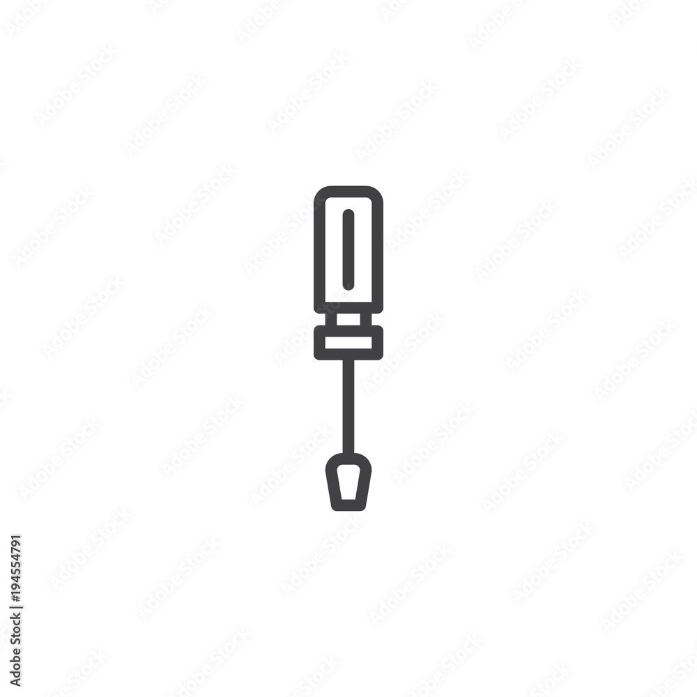 Screwdriver outline icon. linear style sign for mobile concept and web design. Repair simple line vector icon. Symbol, logo illustration. Pixel perfect vector graphics Screwdriver outline icon. linear style sign for mobile concept and web design. Repair simple line vector icon. Symbol, logo illustration. Pixel perfect vector graphics