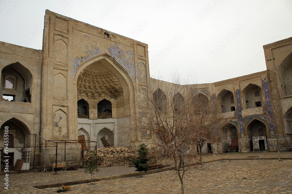 Abdul-Aziz-khan Madrasa exterior, ancient Bukhara, Uzbekistan