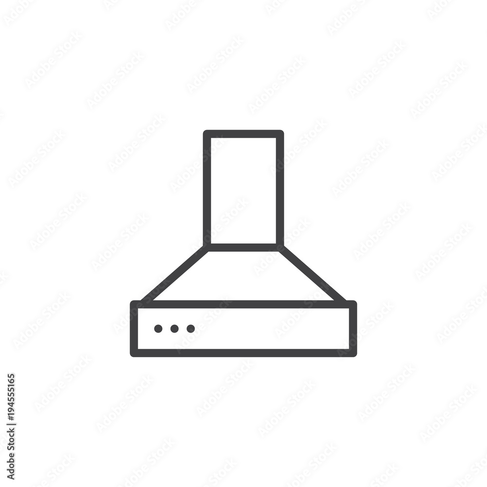 Exhaust hood outline icon. linear style sign for mobile concept and web design. Kitchen exhauster simple line vector icon. Symbol, logo illustration. Pixel perfect vector graphics Exhaust hood outline icon. linear style sign for mobile concept and web design. Kitchen exhauster simple line vector icon. Symbol, logo illustration. Pixel perfect vector graphics
