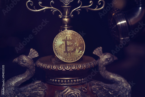 Golden Bitcoins. New virtual money.