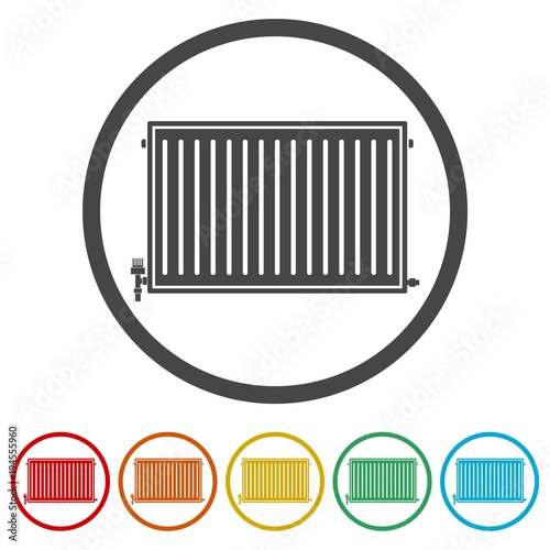 Central Heating Radiator icon, Heating radiator icon, 6 Colors Included