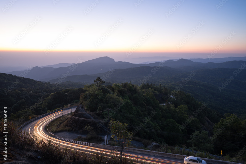 viewpoint of Doi Inthanon National Park, the top highest mountain of Thailand
