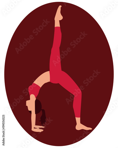 Girl doing an exercise bridge lifting one leg