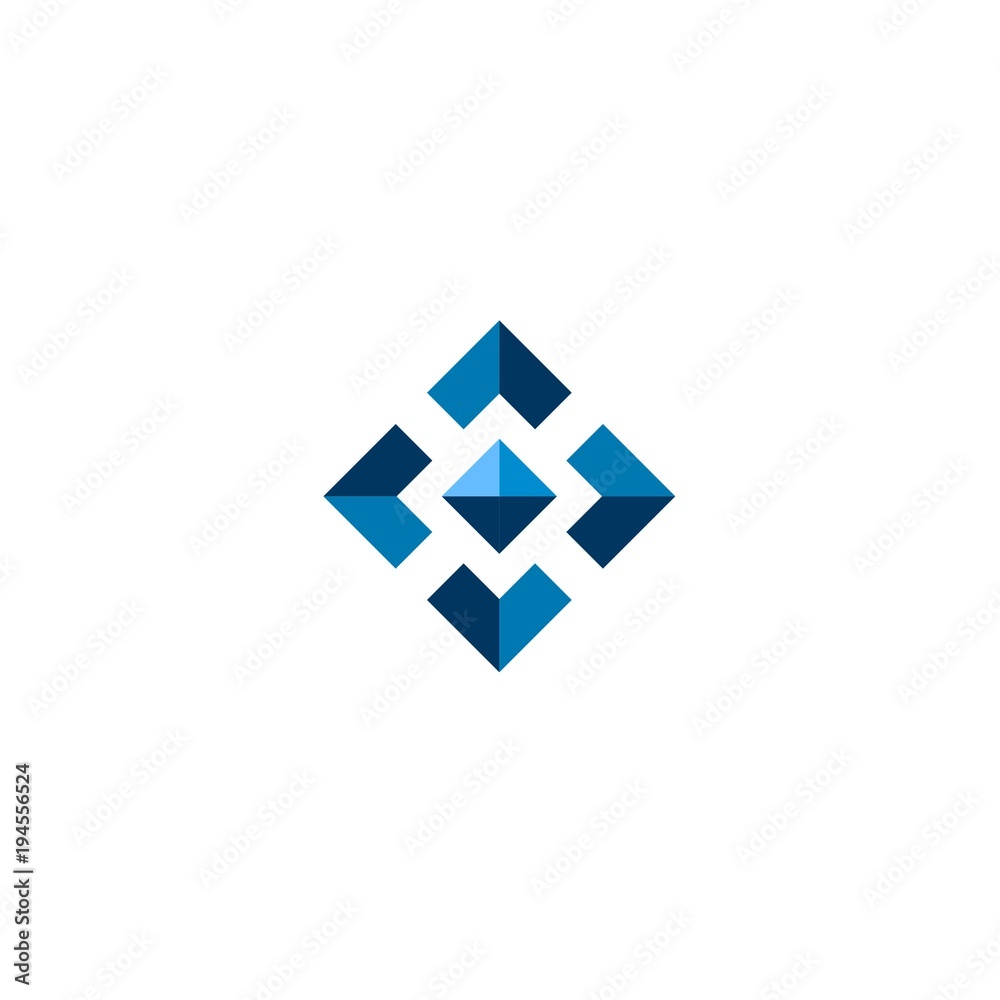3d cube box abstract logo