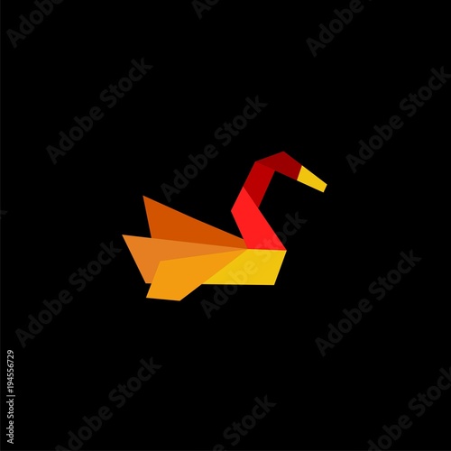 goose in the form of paper folds