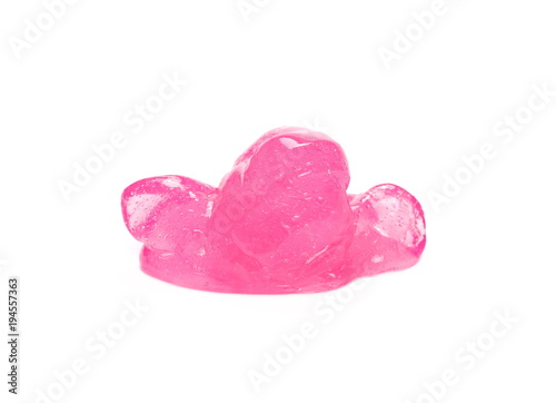 Pink modelling, plastic clay lump isolated on white background
